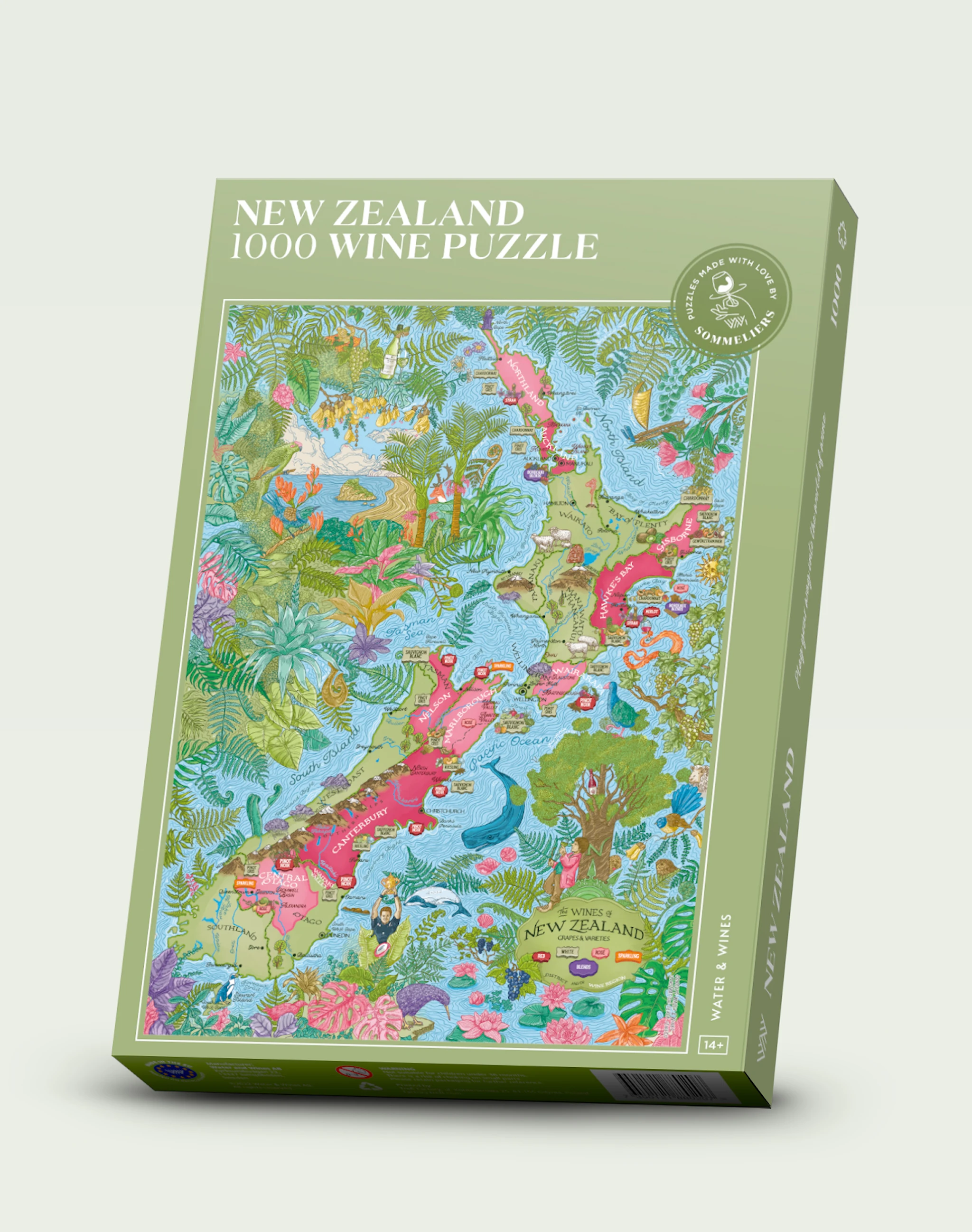 Produktbilde for Vinpuslespill - Nya Zeeland 1000 brikker Water and Wines