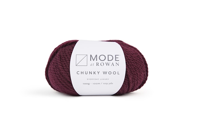 Chunky Wool, 100% villa 100 gr Burgundy 020, Mode at Rowan