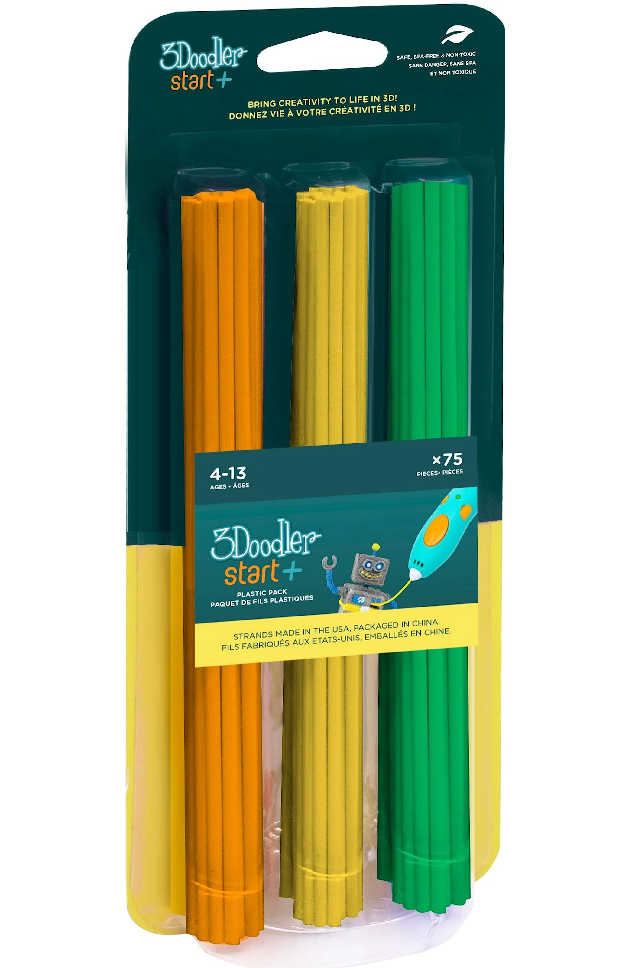 Produktbilde for 3Doodler START+ Mix2 75-pakke Grønn/Gul/Oransje