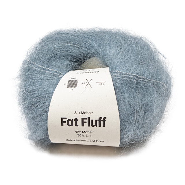 Silk Mohair Fat Fluff 25 gr Rainy Picnic grey A778 Adlibris