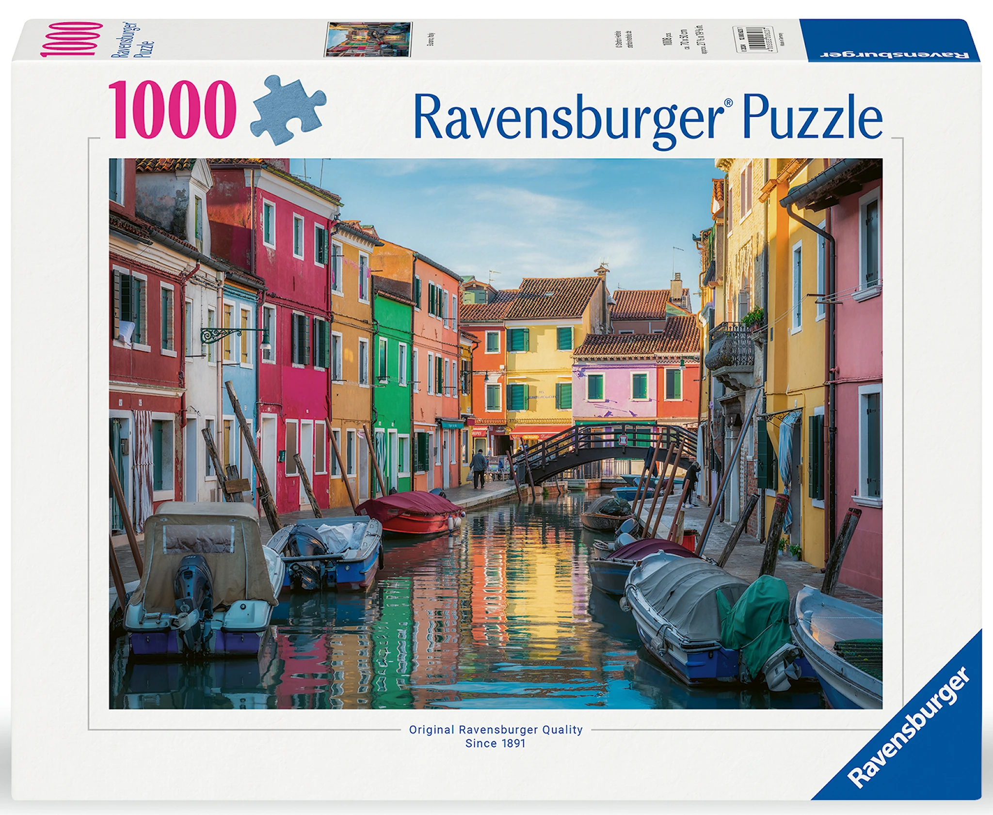 Produktbild för Burano Canal Venice Pussel 1000 bitar, Ravensburger