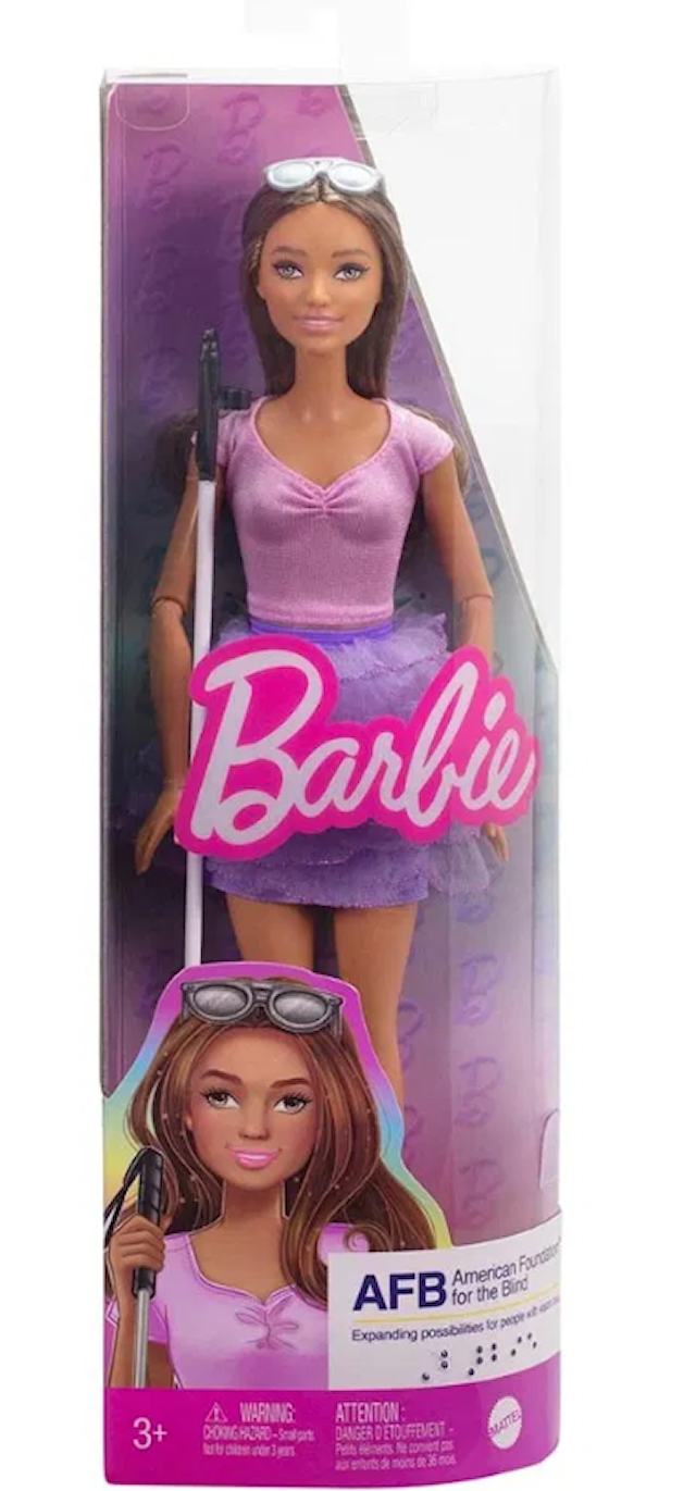 Produktbild 3 för Barbie Fashionista Modedocka med Vit Käpp