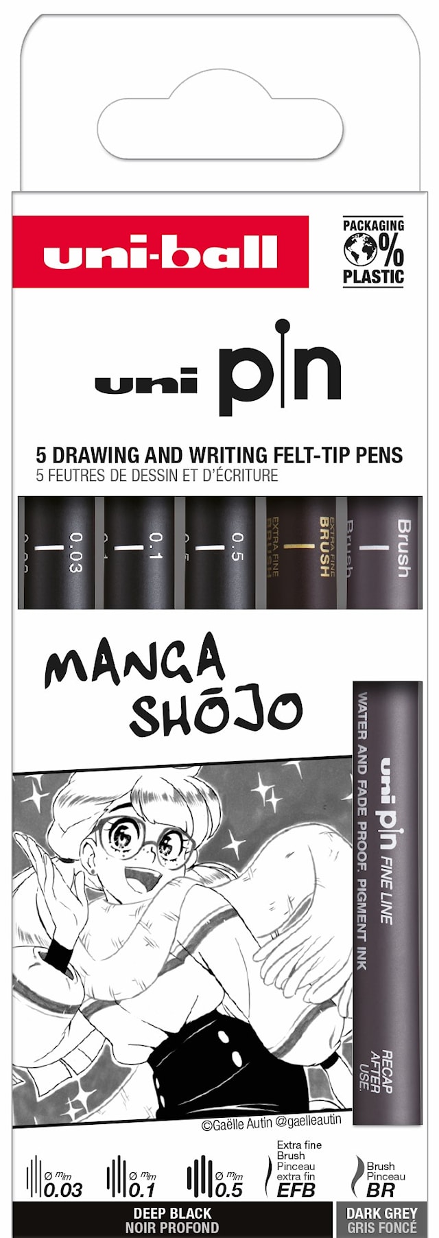 Fineliners Pin 200 Manga Shojo 5-pakkaus Uni-Ball