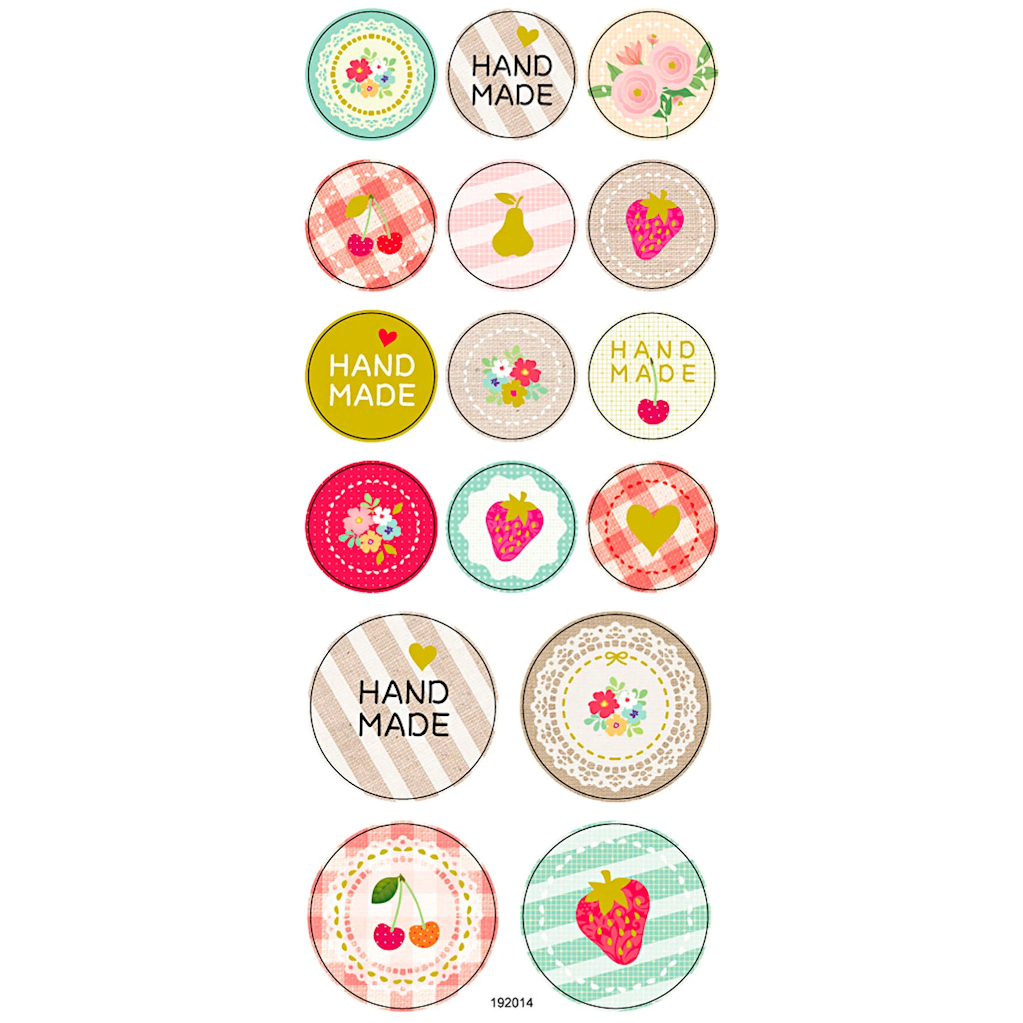 Produktbilde for Stickers, handmade, ark 10x23 cm, ca. 16 stk., 1 ark