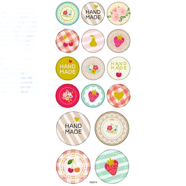 Produktbilde 1 for Stickers, handmade, ark 10x23 cm, ca. 16 stk., 1 ark