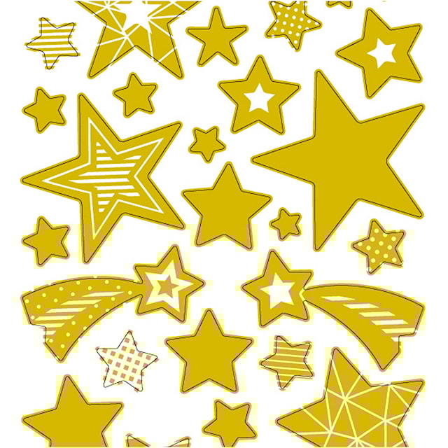 Produktbilde 2 for Stickers, stjerner, ark 10x24 cm, ca. 52 stk., gull, 1 ark