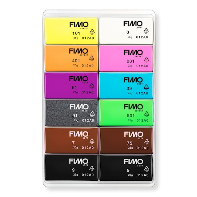 Produktbild 2 för FIMO Effect Set Lera Neon 12x25g Staedtler