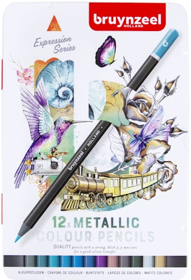 Produktbild 1 för Färgpennor Expression Metallic 12-set Bruynzeel