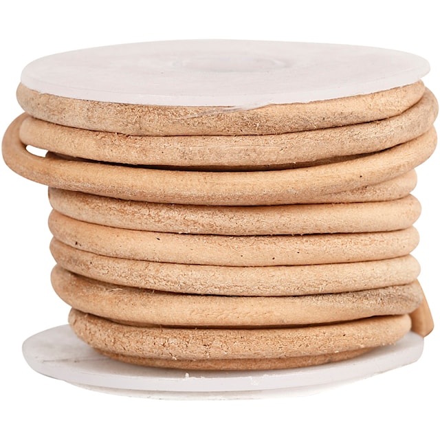 Tuotekuva 3 - Nahkanauha, paksuus 4 mm, luonnonrusk., 5 m/ 1 rll