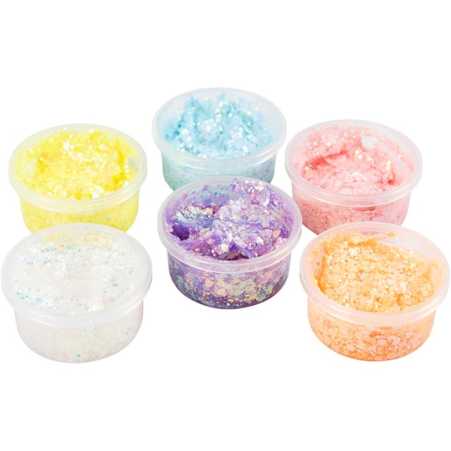 Produktbild 2 för Glitterlera pastell 6-pack Creativ Company