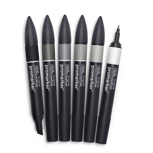 Produktbilde 1 for Markørpenn ProMarker 6 Sett Neutral tones Winsor & Newton
