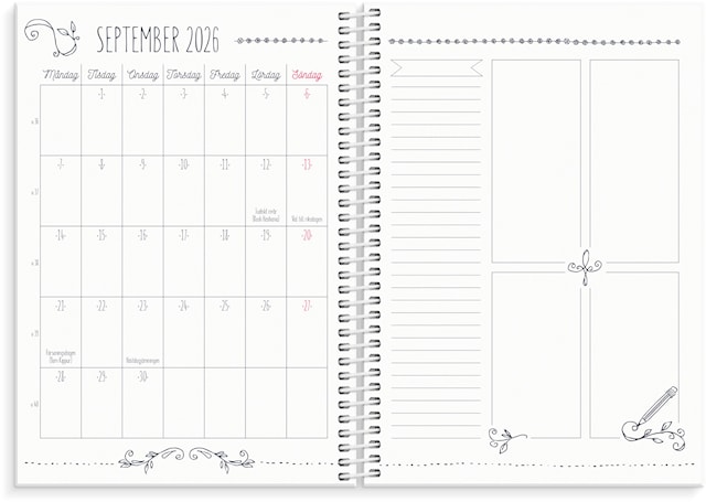 Produktbild 2 för Kalender 2026 A5 Doodle Burde