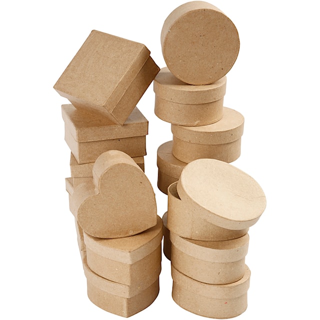 Produktbild 2 för Askar olika former naturfärgade 28-pack