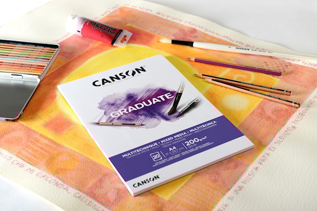 Produktbilde 3 for Mixed Media-papir A4-blokk, 20 ark 200g, Canson Graduate