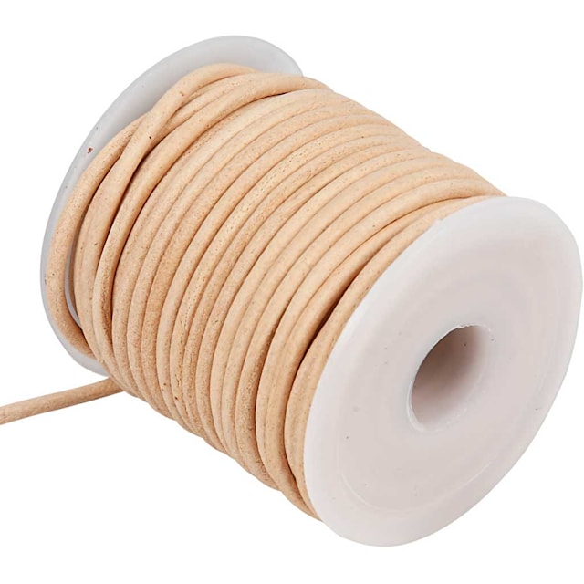 Lädersnöre 2 mm x 10 m Natur