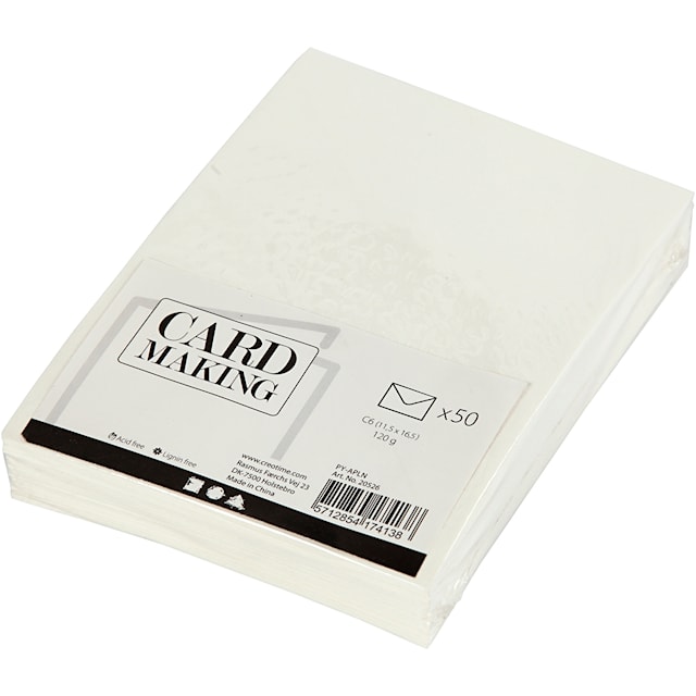 Produktbild 3 för Kuvert C6 Råvit  11,4x16,2 cm 50-pack