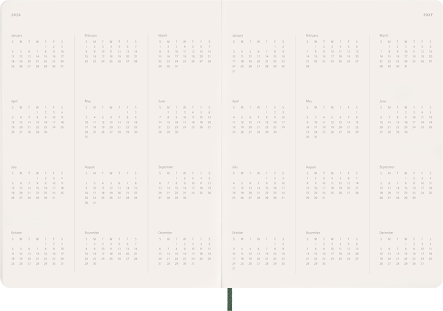 Produktbilde 6 for Kalender 2026 Essential Planner Weekly Vertical XXL Myrtle Green Moleskine