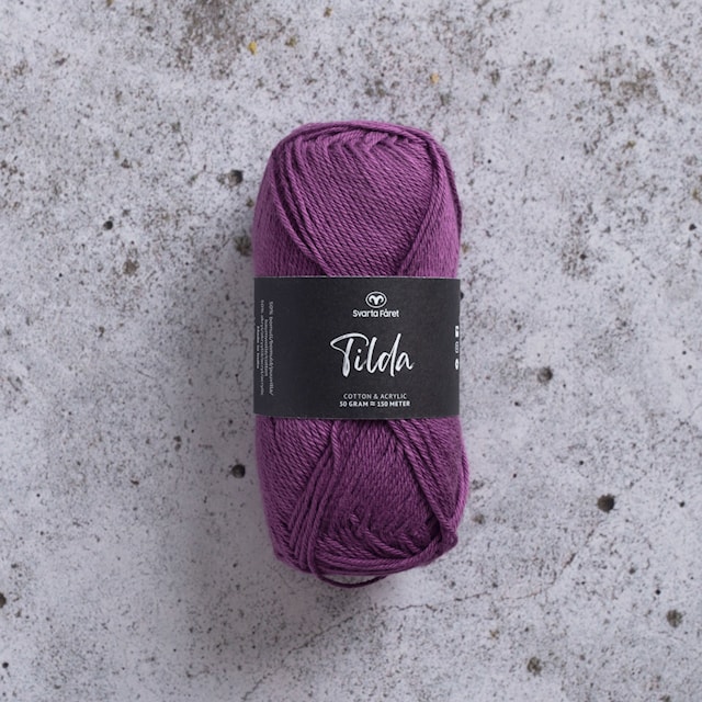 Tilda Lanka Puuvillasekoite 50 g mellanlila 563 Svarta Fåret