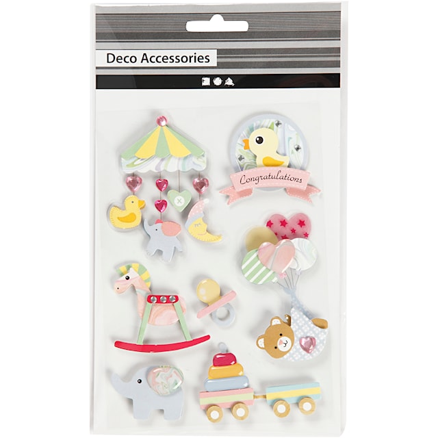 Produktbilde 2 for 3D Stickers, baby, H: 25-70 mm, B: 20-55 mm, tykkelse 7 mm, 8 stk./ 1 pk.