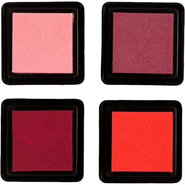 Produktbild 2 för Stämpeldyna Röda och rosa nyanser 3,5x3,5 cm  4-pack