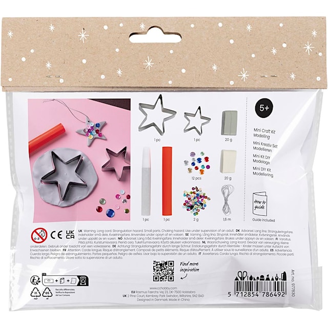 Produktbilde 2 for Mini DIY Kit Modellering, Stjerner, sølv, hvit, 1 pk.