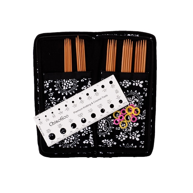 Produktbilde 3 for Double Point Sock Set Strømpepinner Bambus Patina, 6" (15 cm) Chiaogoo