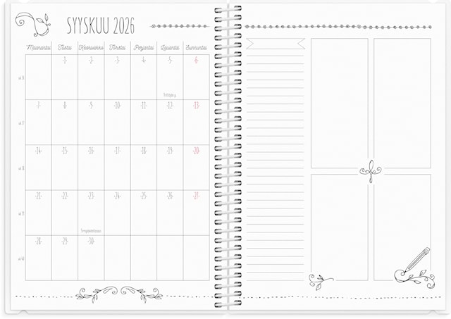 Tuotekuva 2 - Kalenteri 2026 Scribble A5 Burde