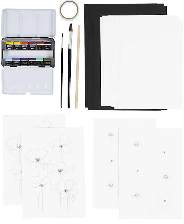 Produktbild 5 för DIY Kit Akvarell Blomster Lærke Egefjord x Creativ Company