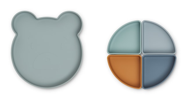 Produktbilde 2 for Arne Tallerken med Divider Mr Bear Blue Fog Liewood