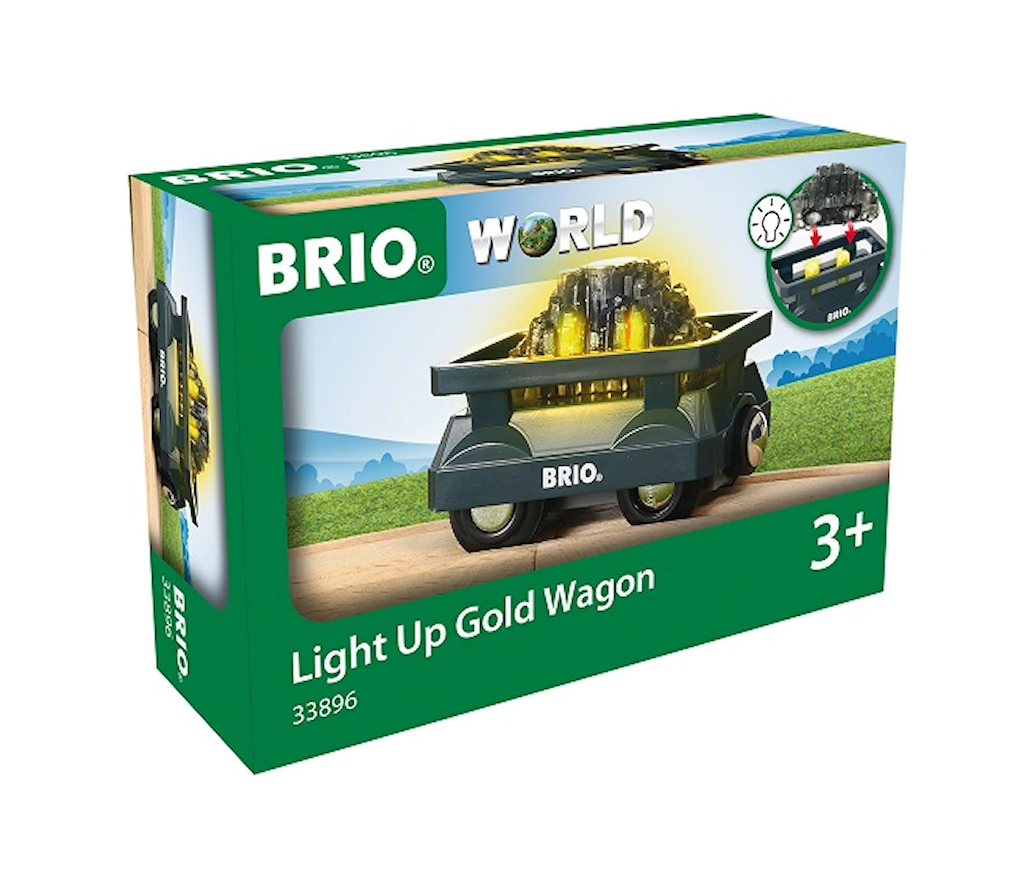 Produktbilde for BRIO World - 33896 Gullvogn med lys