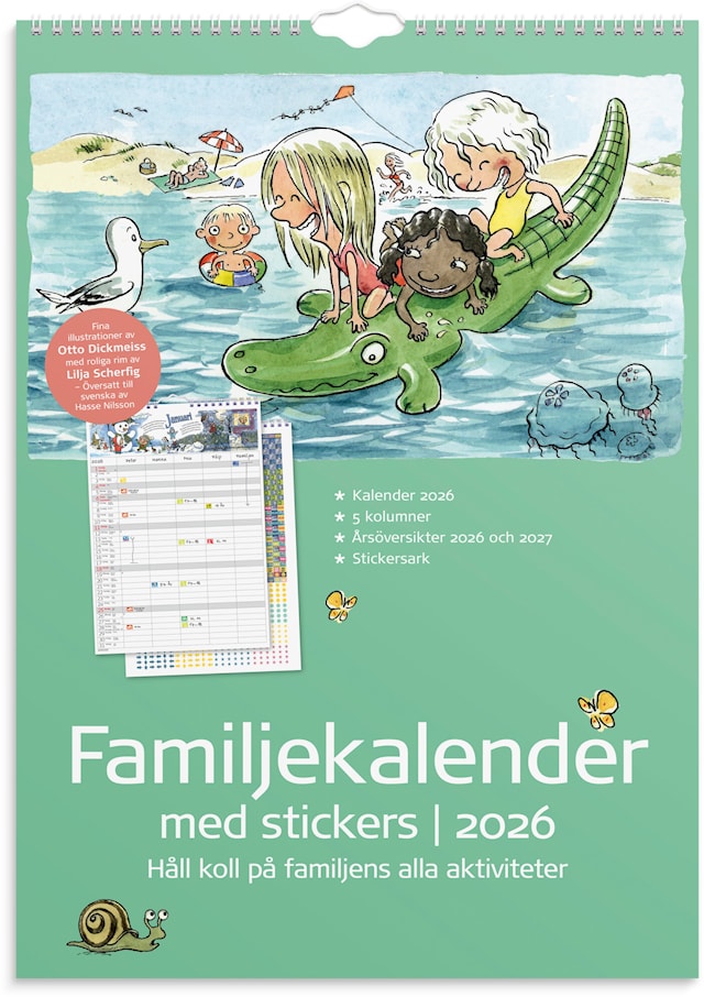 Produktbild 1 för Familjekalender 2026 A3 Stickers Burde