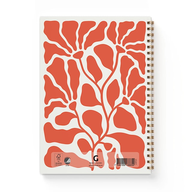 Produktbild 3 för Anteckningsbok A5 Blom Orange