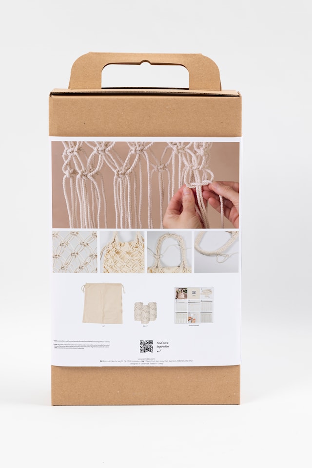 Produktbilde 7 for DIY Kit Makramé, Veske, hvit, 1 pk.