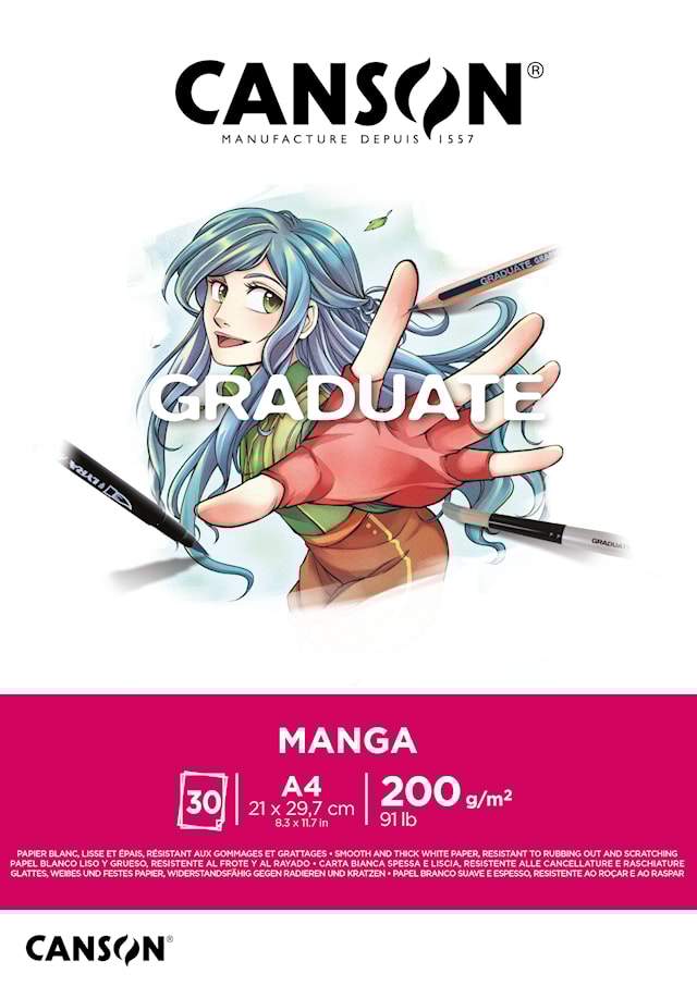 Skissblock Manga A4 200g 30 ark Lyra Graduate