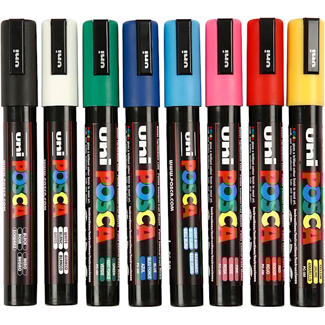 Produktbilde 1 for Posca Marker Set Blandede farger PC-5M spiss 2,5 mm 8stk
