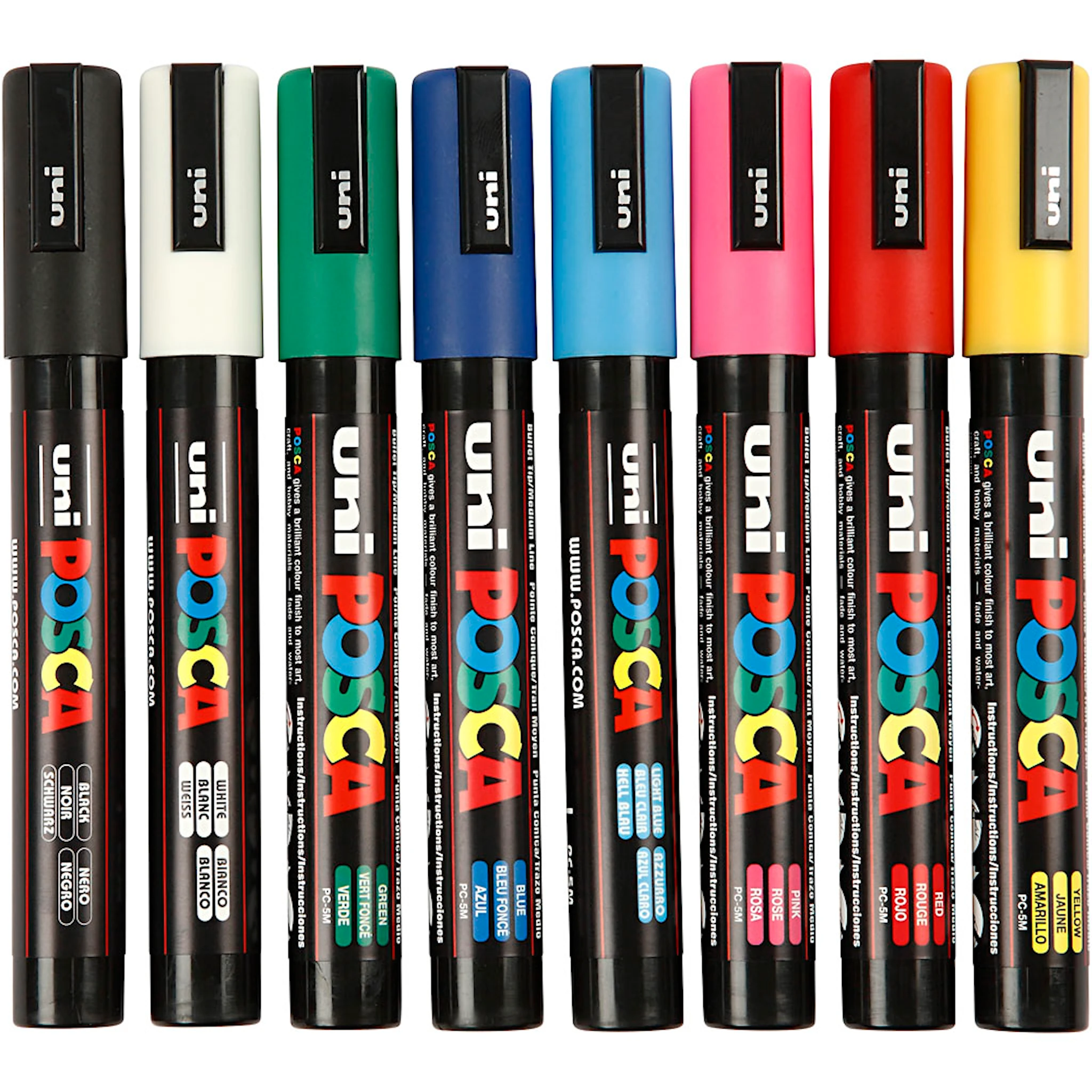 Produktbild för Posca Marker Set Mixade färger PC-5M spets 2,5 mm 8p