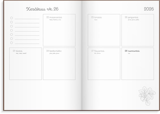 Tuotekuva 3 - Kalenteri 2026 Doodle sidottu A5 Burde