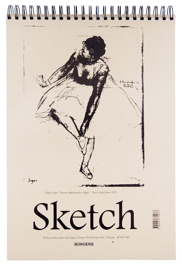 Produktbild 1 för Skissblock A3 110g 70 blad Bungers