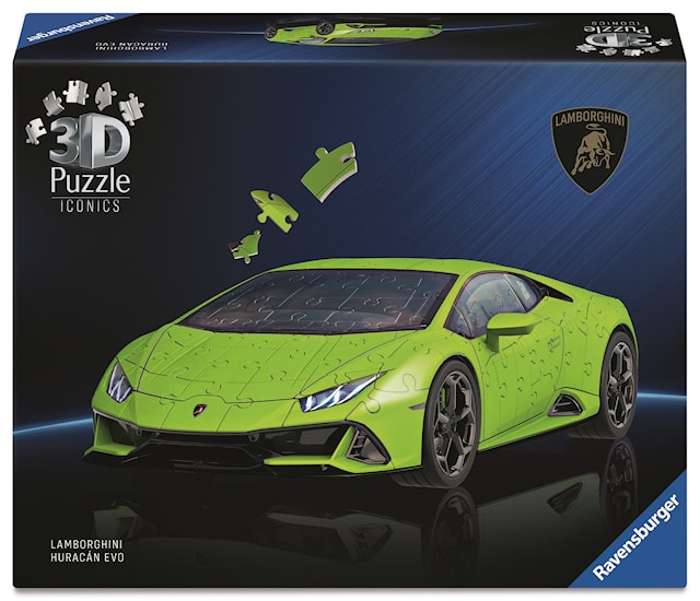 Produktbild 1 för Iconic Lamborghini Huracán EVO-Verde 3D-Pussel 108 Bitar, Ravensburger