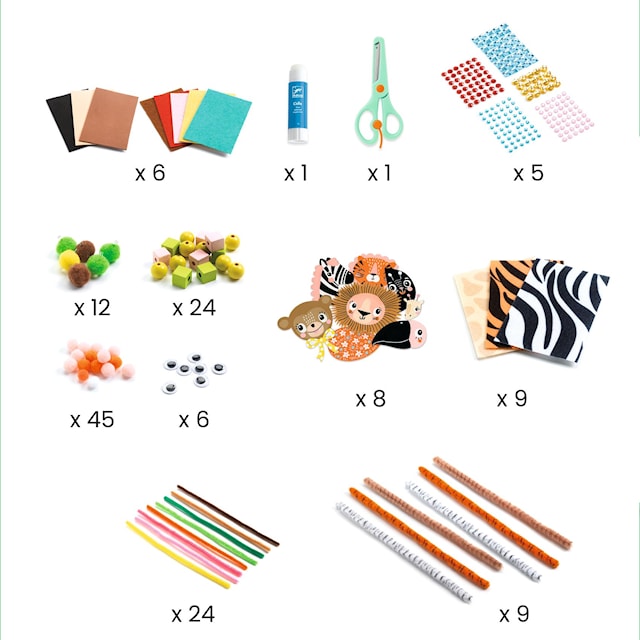 Produktbild 2 för Stor Pyssellåda DIY Djungeldjur Djeco