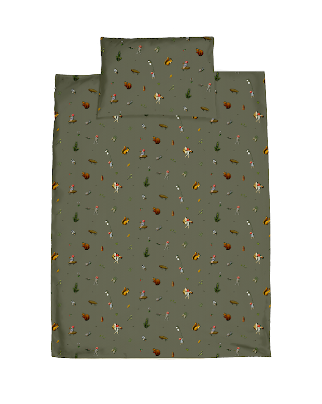 Produktbilde 1 for Elsa Beskow Tomtebarna Sengetøysett vogn/vugge grønn Rätt Start