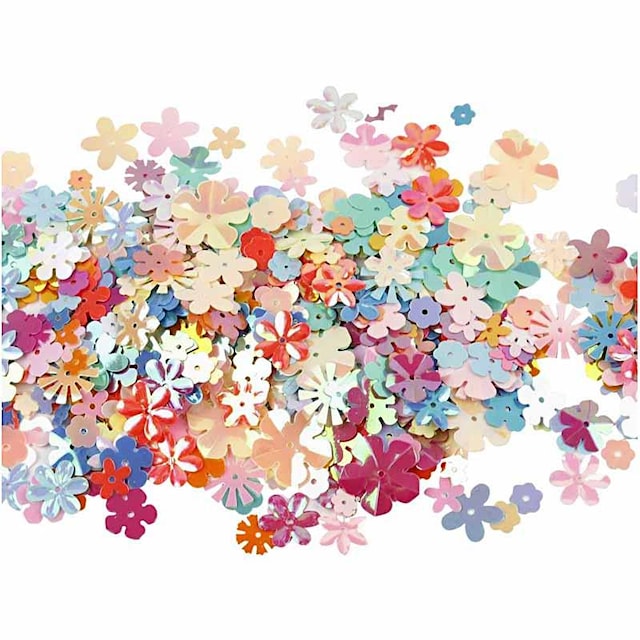 Produktbild 1 för Paljetter Pastell Blommor 5-20 mm Creativ Company