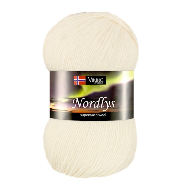 Produktbild 1 för Nordlys Garn Ullmix 100 g Vit 900 Viking Garn