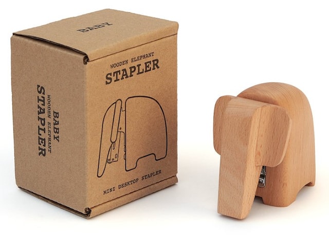 Produktbild 1 för Häftapparat Elefant i bokträ 8,7 cm Suck UK