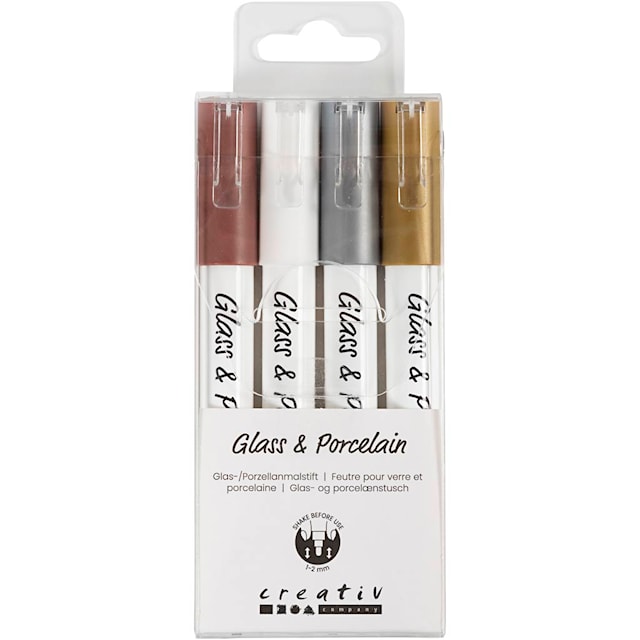 Produktbild 6 för Glas- och porslinstusch Guld, Silver, Vit, Brun 4-pack Creative Company