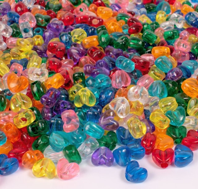 Produktbild 1 för Pärlor Hjärtan 10x12mm ca 1000st Playbox