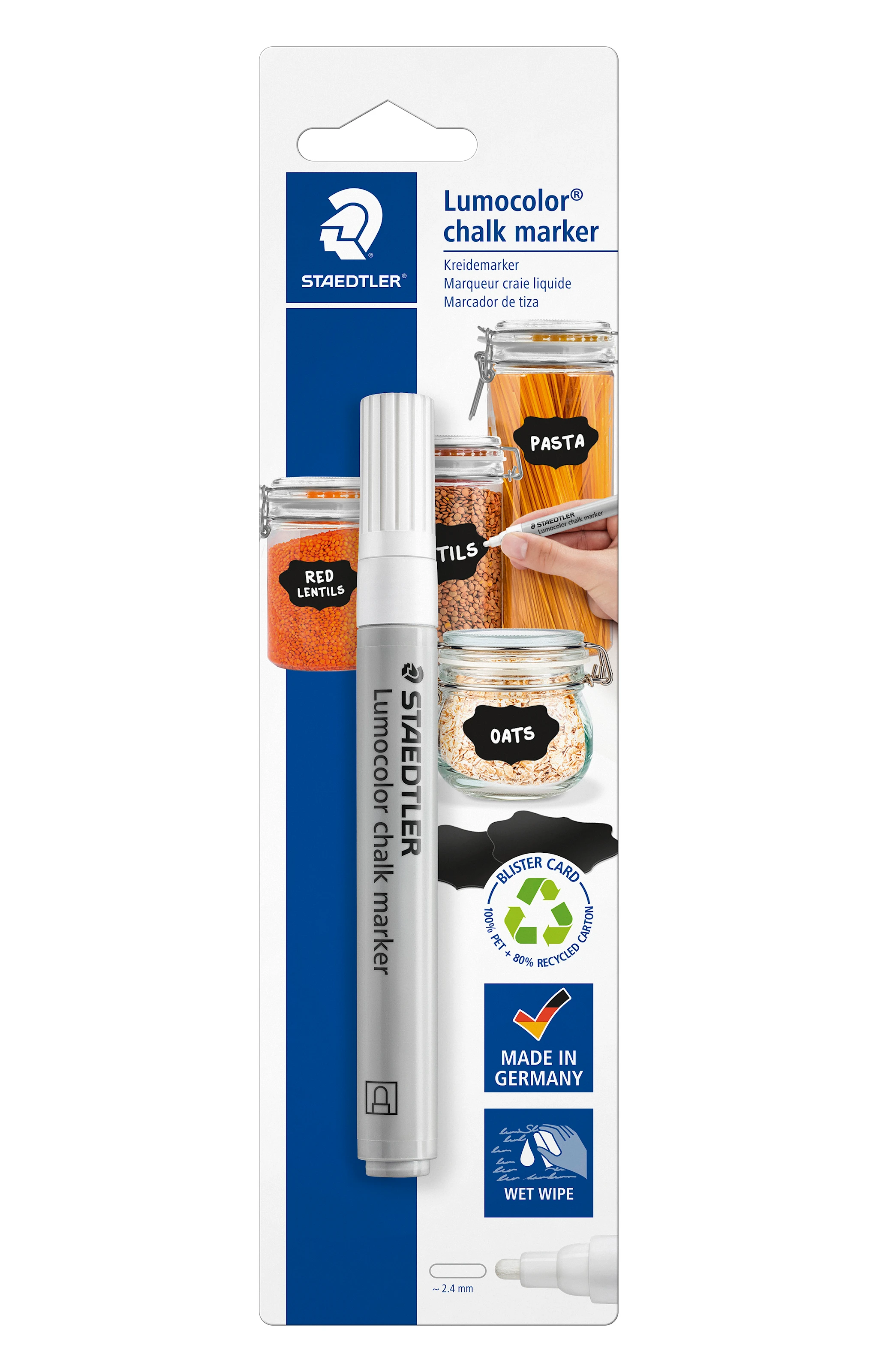 Produktbilde for Lumocolor Chalk Marker 2,4 mm Hvit Staedtler