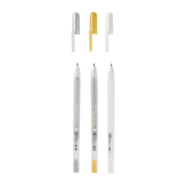Produktbild 2 för Sakura Gelly Roll Gelpennnor Guld, Silver, Vit 3-pack