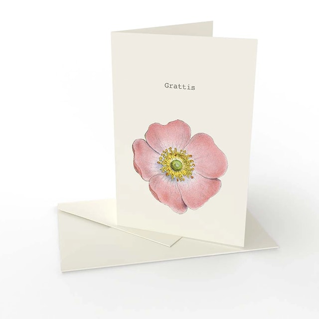 Födelsedagskort dubbelt med kuvert Grattis 1-pack Gullers