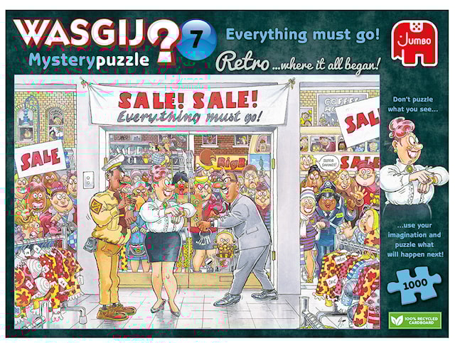 Produktbilde 1 for Wasgij Retro Mystery 7 everything must go Puslespill 1000 brikker, Jumbo